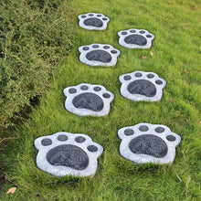 Bear Paw Design Garden Stepping Stones, Outdoor Decorative Path Stones, Round Pavers for Lawn, Walkway, Patio(7PCS)