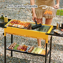 Foldable Portable Charcoal Grill with Adjustable Height & Side Table - Perfect for Camping, Gardens, Beach Parties & Picnics - Compact BBQ Grill for Outdoor Cooking