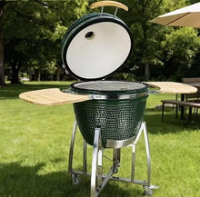 JOSOGO 21 Inch Ceramic Grill, Outdoor Charcoal Grill for Backyard, Patio & Camping, High Temperature Barbecue Grill(Pink)