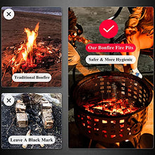 Large Fire Pit, Outdoor Steel Wood Burning Fire Pits Bowl Charcoal BBQ Grill Firepit, Bonfire Heating Brazier, with Spark Screen, Cooking Grate, Fireplace Poker
