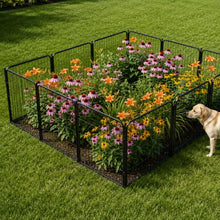 Kozy Kennels Outdoor Decorative Garden Fence - 40 inch, 40 Panels - Heavy Duty Metal Fencing for Yard, Flower Bed Border, Dog & Animal Barrier w/Black Anti-Rust Coating & Extra Wide Gate
