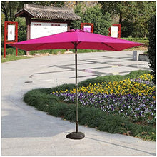 ARGENTFLUX 150×250cm Rectangular Garden Umbrella with Crank and Tilt, Outdoor Market Table Umbrella Sun Shade Umbrella, Deck, No Base(Rose Red)