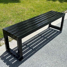 SYCFQX Park Bench Outdoor Benches Weatherproof, Metal Small Outdoor Bench for Park, Lawn, Patio, Yard, School, Capacity 800 lbs(Black,71inch)