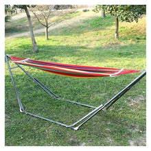 Hammock. Camping Double Hammock Stand Portable Hammock with Stand 2 Person Stainless Steel Iron Pipe Hammock StandOutdoor Furniture Swing .Hammocks for Outside(Red)