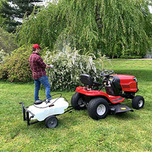 Brinly ST-152BH-A Self-Storing Tow Behind Lawn and Garden Sprayer with Collapsible Boom, 15-Gallon, Matte White