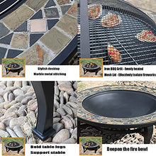 Garden Fire Pit Grill Bowl Grill Barbecue Rack Fire Pits Outdoor Portable Fire Pit, Round Outdoor Fireplace and Grill Set, Used for Backyard Garden Patio Terrace, 86cm/33.9"