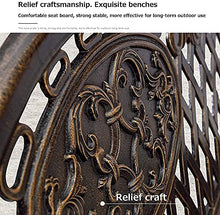 KLYCHF Garden Bench Outdoor Bench Patio Bench Front Porch Furniture Park Terrace Bench Outdoor Bench Weatherproof Cast Aluminum Retro Garden Bench Dec