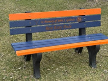 The Roudebush Company Memorial Park Bench with Color Filled Epoxy Letters Recycled Plastic