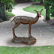 Design Toscano Standing Mother Doe Deer Bronze Cast Garden Statue