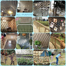 Hemp Rope Net，Heavy Duty Natural Jute Rope Safety Net Balcony Stairs Garden Protection Net Ceiling Hanging Bridge Decorative Rope Net ，Rope Thickness 10mm Mesh 12cm(Size:9x11m)