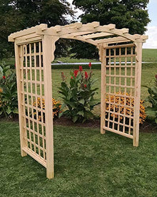 Backyard Crafts Amish-Made Cambridge Style Pine Arbor 5' Wide Unfinished