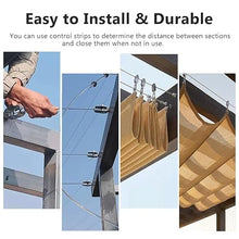 Retractable Wave Pergola Shade Cover, Slide Shade Sail Awning Canopy for Porch Gazebo Yard, Complete Installation Hardware(1.2x7m)