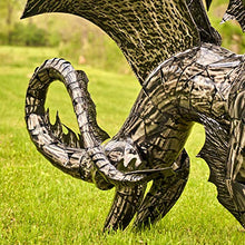 Zaer Ltd. Large Metal Dragon Statue 89" L x 79" W x 73" H Metallic Silver