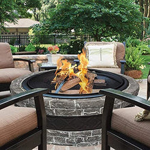 MNSSRN Outdoor Landscape firewood Warmer, Circular Charcoal Wood Heating Straw Imitation Stone Wood Graphic Stove Garden Hotel Decoration,A