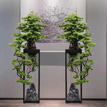 QWERAXZG Artificial Green Plant Bonsai Floor Decoration Living Room Porch Hotel Corridor Fake Tree Pot