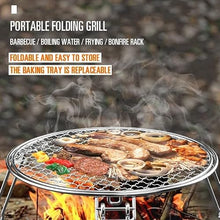YUIPMHFD BBQ Barbecue Stainless Steel Plate Camping Gridiron Outdoor Cooking Tools Folding Portable Grill Accessories