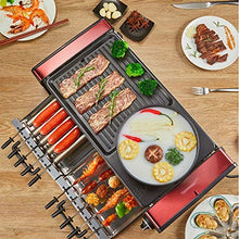 AFPSDLFJDLS Automatic Smokeless BBQ Electric Kebab Rotary Grill Stove Rotisserie Teppanyaki Barbecue Non Stick Frying Pan Skewer Griddle EU