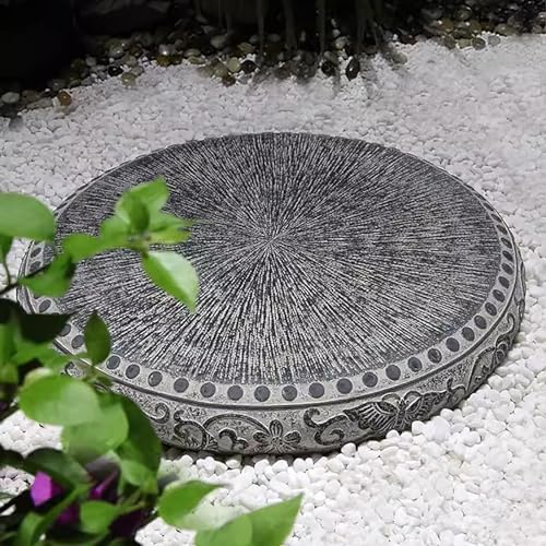 Elitix Stepping Garden Stone 14/20 Inch Stepping Round Stone, Concrete Color Stepping Lawn Stone for Walkway Decorative, Heavy Duty Stepping Stone for Outdoor Pathway(Size:Small)