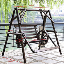 KYTGFH Patio Swing Chair with Stand - for Garden Backyard Garden Swing Chair Outside Furniture Outdoor Swing Chair,All Solid Wood Waterproof and Anti-Corrosion Double Terrace Rocking Chair