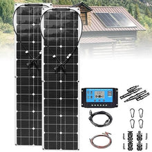 MDYHY 50/100w Solar Battery Charger(40a/60a Controller), 2-in-1 Cable Solar Panel Kit, High Efficiency Solar Panel Kit, for Garage, Rv, Roof, Yacht, Boat,F