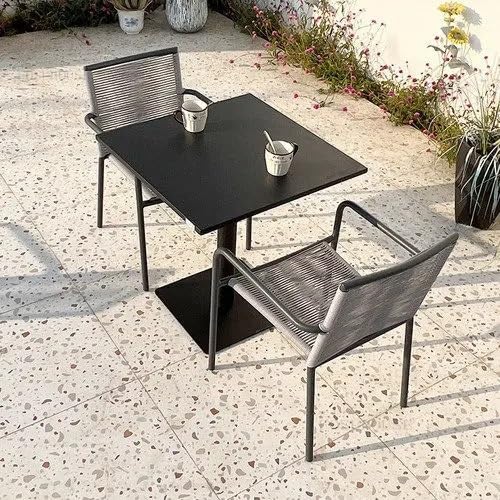 GLigeT Balcony Table and Chair Set Rattan Furniture Modern Outdoor Garden Furniture Sets Casual Table Chair Set Simple Cafe Table Chair Bistro Table Set (Color : 70cm Table-2 chairs-03)