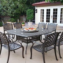 Darlee Nassau 10 Pc Cast Aluminum Dining Set w/ 64 Inch Square Series 30 Table & Lazy Susan in Antique Bronze/Sesame