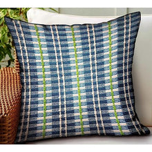 Plutus Brands Garden Tassel Blue Stripes Luxury Outdoor/Indoor Throw Pillow