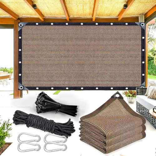 PFGDFSX 90% Sun Shade Cloth, 30 x 50 FT Pergola Shade Cover Canopy with Grommets, Sun Screen Fabric Tarp for Patio, Outdoor, Garden, Backyard, Brown