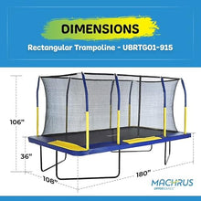 Upper Bounce Rectangle Trampoline Set with Premium Enclosure Blue/Yellow
