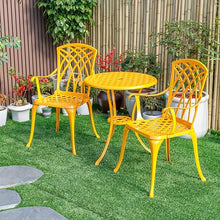 Hi-Line Gift Ltd. Sunny Retreat- Yellow Cast Aluminium Bistro Set