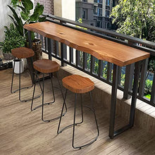 DESALAI Industrial Bar Height Table,Live Edge Dining Table Narrow Table,Solid Wood Top Table,Rectangular Pub Tables Tall Counter Table,Rustic Long Table,No Stool(78.7", Brown)