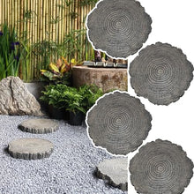 Elitix Stepping Stone Log Look Step Outdoor Large Stones 14" / 18" / 21", Stepping Garden Stone for Gardening Decorative, Walkway Pavers for Pathway Lawn Funeral(Color:Small,Size:4-pcs)