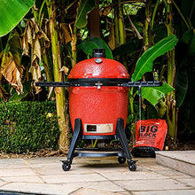 Kamado Joe Big Joe Series III 24-Inch Ceramic Charcoal Grill and Smoker with Premium Cart and SloRoller Insert Blaze Red