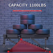 K KiNGKANG Adjustable Weight Bench 1100 LB Capacity Black