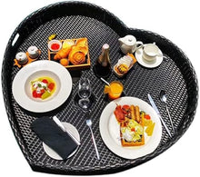 ERoomQ Swimming Pool Floating Tray 33.5X32.3X7.9In Heart-Shaped Handmade Rattan Floating Tray, Swimming Pool Water Tray,Floating Compote Dinner Plate (1 85 x 82 x 20 CM)