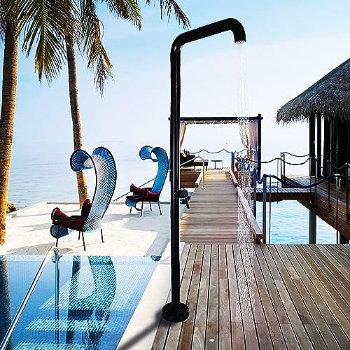 CFDZCP Outdoor Shower kit 220cm Outdoor Shower W/Swivel Shower Head and Adjustable Water Pressure and Non-Slip Base, Outdoor Shower Fixtures for Backyard Garden Pool Beach