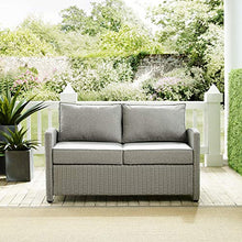 Grey Wicker Loveseat Traditional Removable Cushions
