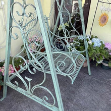 HYgloF Patio Benches Outdoor Rustic Vintage Iron Swing Chair for Garden Balcony Patio Decorative Hanging Double Rocking Garden Bench