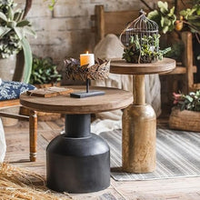 CHmrfvqtus Couch Side Table Vintage Distressed Sofa Side Table, Small Coffee for Guesthouse/Hotel Living Room, Round for Balcony, Bedside Furniture(A1568)