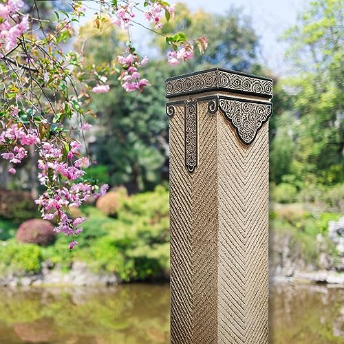 ARCVOX Asian Zen Pagoda Pedestal Stand Pillar, Polyurethane Antique Stone Columns, Pedestal Stand Holder Indoor Outdoor, Landscape Prop Scene Layout (Size : Size L)