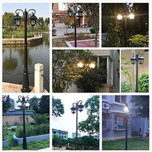Lights Outdoor European Outdoor Retro Street Light Patio Residential Area High Pole Light Waterproof Floor Lamp Vintage Victoria Glass Lantern Lawn Garden Street Light Villa E27 Decoration Post Lamp S