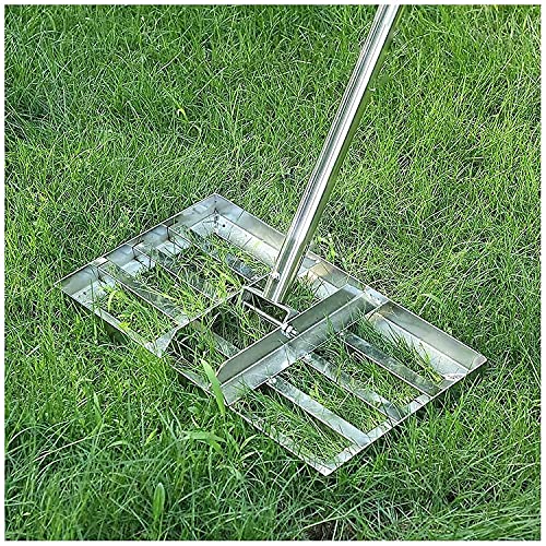 Aikimfuly Turf Rake Grass Rake Lawn Leveling Rake, Adjustable Garden Rake 47" Lightweight Steel Handle, Suit for Garden Backyard Golf/Lawn