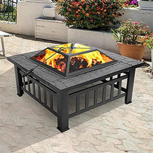 Garden Fire Pit Grill Bowl Grill Barbecue Rack Outdoor Fire Pit Garden Brazier Portable Courtyard Large Fire Bowl Cast Iron Fire Garden Outdoor for Patio Terrace Camping, Black 82x82x44cm (Bl