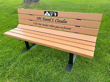 Roudebush Company Memorial Park Bench ~ with Epoxy Colored Letters (Many)