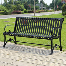 Patio Garden Bench, Heavy-Duty Metal Park Bench, Powder Coated Cast Iron Steel Frame, Outdoor 3-Seater with Backrest for Garden Backyard Lawn Porch Path (Size : 1200mm)