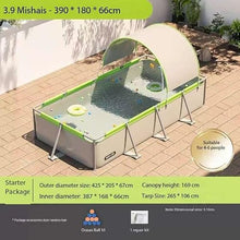 Outdoor Large Swimming Pool,Pool with Canopy,Villa Courtyard Sunshade Home Adult Bracket Removable Folding Swimming Pool (3.9m)