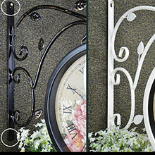 Double Sided Outdoor Clocks Iron Silent Grand Central Station Wall Clock Quiet Art Clock Weatherproof Casing Double Faced Decorative Garden Clock (B) (D)