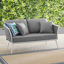 Modway Stance Outdoor Patio Woven Rope Loveseat White Gray