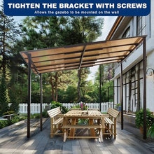10' x 10' Outdoor Pergola Gazebo, Wall-Mounted Lean to Metal Awning Gazebo with Roof, Large Heavy Duty Garage Top Tent for Patio, Decks, Backyard