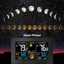 SHANBOYU Wireless Weather Station, Indoor Outdoor Thermometer Hygrometer with Sensor, Color LCD Touch Display, Forecast Station with Calendar and Adjustable Backlight(Black)